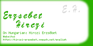 erzsebet hirczi business card