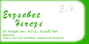 erzsebet hirczi business card